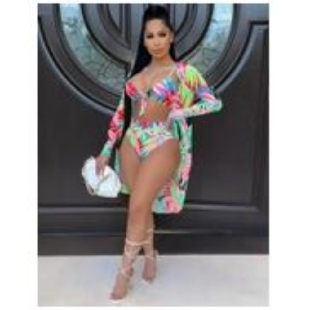 three piece bathing suit NWOT